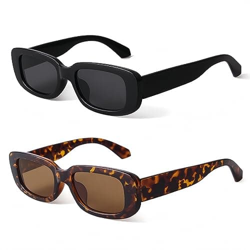 BUTABY 1 x Lunettes de Soleil Rectangulaires pour Femme, Marron, Medium