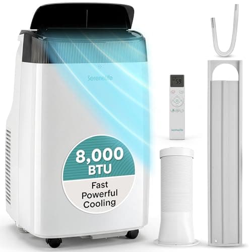 SereneLife Portable Electric Air Conditioner Unit-900W 8000 BTU Power Plug-in AC Cold Indoor Room Conditioning System with Cooler, Dehumidifier,...