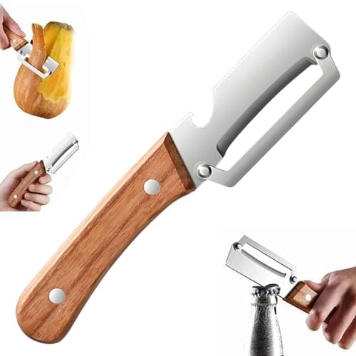 Zero Snag Wooden Peeler, Multifunctional Vegetable Peeler, Premium Stainless Steel Grade Fruit and Vegetable Peeler for Kitchen, Fruit, Apple,...