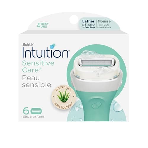 Intuition Schick Sensitive Skin Womens Razor Refills with Vitamin E & Aloe, Pack of 6