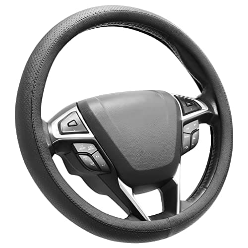 SEG Direct Housse de Volant de Voiture Universelle Taille Standard 37-39 cm (14 1/2" - 15"), Cuir Microfibre