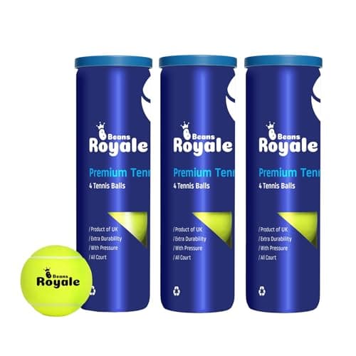 Beans Royale Balles de tennis (12 balles) Balles de tennis tous terrains idéales pour l'entraînement et les matchs, rétention de pression
