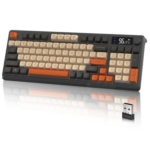 M96 Wireless Gaming Keyboard,Knob Control Bluetooth/2.4G Wireless Mechanical Feeling Keyboard,RGB LED Backlit with Display Screen, PBT Keycap,...
