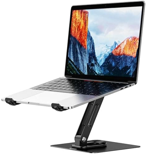 BESIGN LS12 Support pour ordinateur portable avec base rotative à 360°, support ergonomique réglable pour ordinateur portable, support élévateur compatible avec Air, Pro, Dell,...