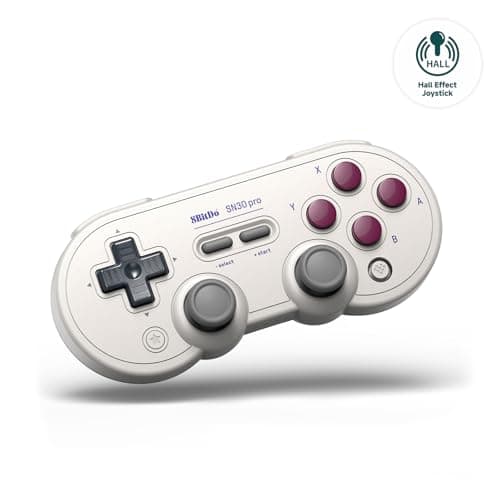 Contrôleur Bluetooth 8BitDo SN30 Pro avec joysticks à effet Hall, vibration et fonction Turbo, compatible avec Switch/Switch 2, PC, macOS,...