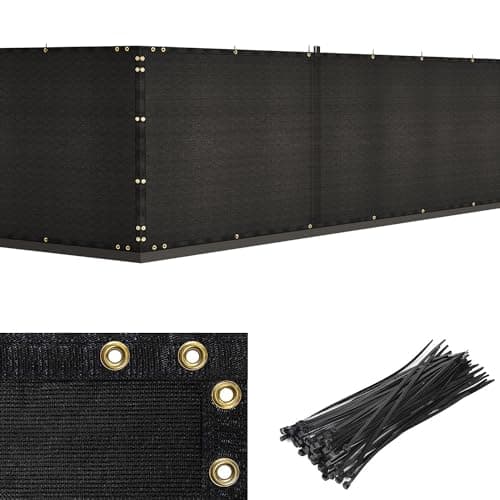 Duerer Privacy Fence Screen 4 x 50ft Black Fence Covering Heavy Duty 170GSM Commercial Windscreen Fencing Mesh Shade Net Cover, UV Protection 90%...
