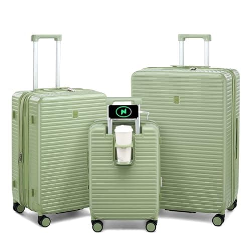 Valises à coque rigide HanTrip Ensembles de bagages de voyage extensibles 3 pièces, ensembles de valises à main et d'enregistrement 3 pièces avec roulettes et tasse...
