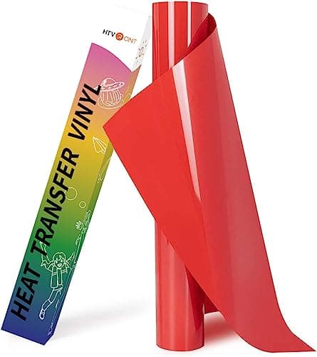 Vinyle de transfert thermique HTVRON HTV - Vinyle HTV rouge 12" x 8 pieds pour chemises, fer rouge sur vinyle pour toutes les machines de découpe - Facile à couper et à désherber pour la chaleur...