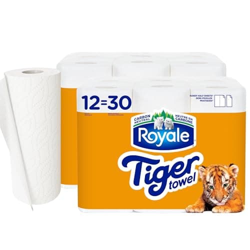 Essuie-tout Royale Tiger Strong, 12 rouleaux égaux à 30, 123 feuilles par rouleau