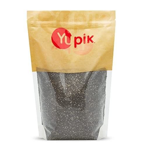 Graines de Chia Noir Crues Yupik, 1 kg, Sans Gluten, Casher, Vegan, Graines Naturelles, Superaliments Végétaux, Riches en Fibres, Source d'Oméga-3, Idéales pour...