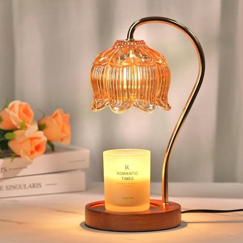 Lampe chauffe-bougie à fleurs avec minuterie, chauffe-bougie à intensité variable, cadeaux d'anniversaire de Noël pour maman, femme, femme, cadeaux romantiques d'anniversaire...