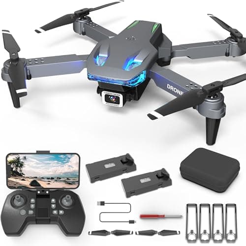 Drone Wipkviey T28 avec caméra 1080P pour adultes et débutants, quadricoptère FPV RC pliable, maintien d'altitude, selfie gestuel, vol Waypoint, retournement 3D, 2...