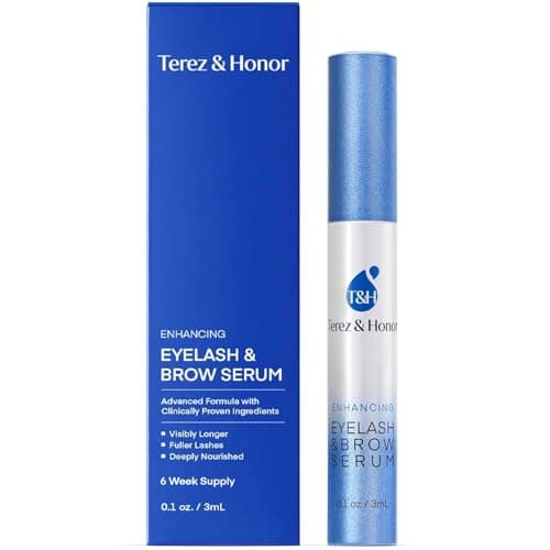 Terez & Honor Natural Eyelash Growth Enhancer and Brow Serum for Long Luscious Lashes and Eyebrows