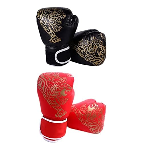 2 paires de gants de boxe pour adulte unisexe – Gants d'entraînement de kickboxing – Gants de sac lourd, gants de sac de boxe pour boxe, kickboxing, MMA