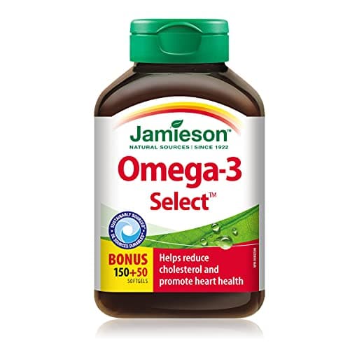 Jamieson Omega-3 Select 1 000 mg, améliore la santé cardiaque, soutient la santé cérébrale et réduit l'inflammation. Avec 300 mg...