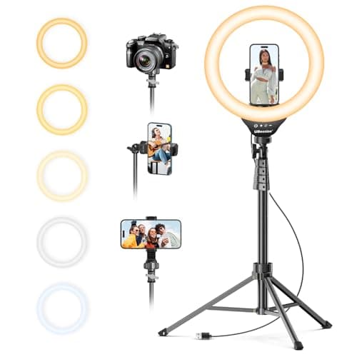 UBeesize 12’’ Ring Light with Tripod, Selfie Ring Light with 62’’ Tripod Stand, Light Ring for Video Recording＆Live Streaming(YouTube, Instagram,...