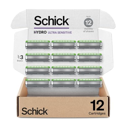 Schick Hydro Ultra Sensitive Razor Refills, 12ct | Razor Blades Refills, Razor Blades for Men, Shaving Blades for Men, Hydro Razor Blades Refill, 3...