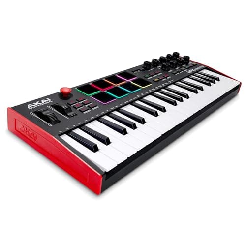 Akai Professional MPK Mini Plus - USB MIDI Keyboard Controller with 37 Mini Keys, 8 MPC Pads, Sequencer, MIDI/CV/Gate I/O, Music Production...
