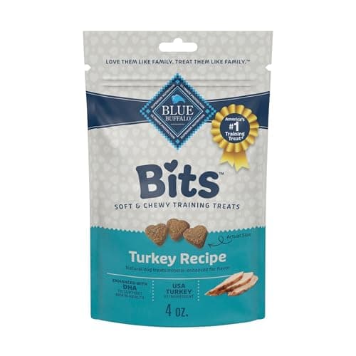 Blue Buffalo Blue Bits Natural Soft-Moist Training Dog Treats, Turkey Recipe 113g Bag, (Pack of 1)