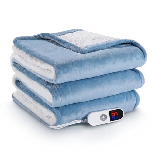 Heated Blanket Twin Size 62"x 84", Electric Heated Throw with 6 Heating Levels Fast Heating & Machine Washable, Full Body Warming with Auto-Off...