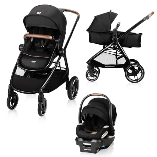 Système de voyage modulaire 5-en-1 Zelia Luxe nouvelle génération Maxi-Cosi, mode transport, siège réversible pour tout-petit, siège d'auto pour bébé Mico (inclus),...