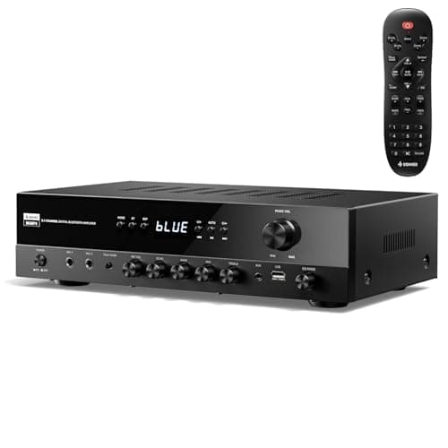 Récepteurs stéréo Donner, amplificateur audio 5.1 canaux avec Bluetooth 5.3, optique/coaxial, USB, FM, 2 entrées micro, écho, RCA, entrée AC-3 pour la maison,...
