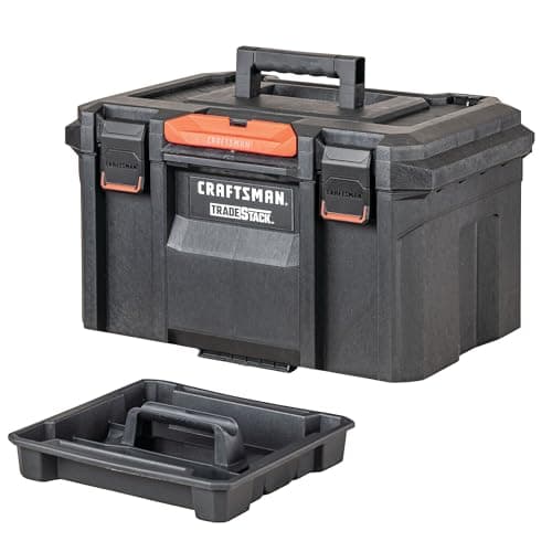 CRAFTSMAN TRADESTACK Boîte à outils, étanche intérieur/extérieur, rangement d'outils empilable, verrouillable, 21 pouces (CMST21430)