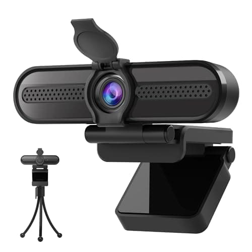 Webcam 2K, caméra de streaming pour ordinateur FHD 78 ° FOV avec 2K/30 ips, 1080P/60 ips, mise au point automatique, double microphones antibruit et trépied, pour...