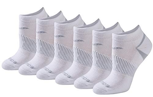 Saucony Chaussettes Selective Cushion Performance pour femmes (6 et 12 paires), blanc basique (6 paires), moyen