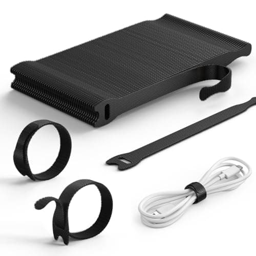 Lamicall 60PCS Reusable Cable Ties, Super Durable Nylon Velcro Strap, Adjustable 6-Inch Cord Organizer Ties, Cable Organizer, Cord Hook Loop Cords...