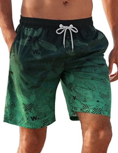 APTRO Men's Swim Trunks Quick Dry Bathing Suit Swim Shorts HW023 Green 1XL