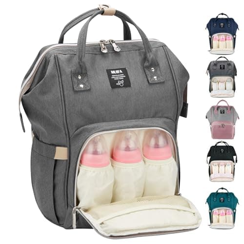 Prix ​​le plus bas en 30 jours | MUIFA Sac à langer Multi-fonction imperméable à l'eau Sac à dos de voyage Sac à langer pour les soins de bébé avec Ins...