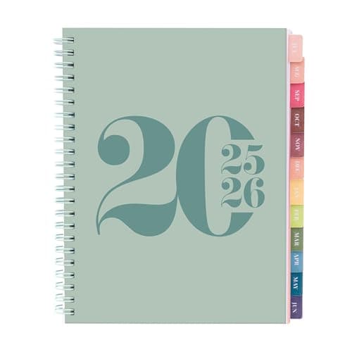 Planificateur académique Rileys 2025-2026, planificateur quotidien, hebdomadaire et mensuel, juillet 2025 à juin 2026, pages de notes d'étudiant, reliure à double spirale, agenda hebdomadaire...