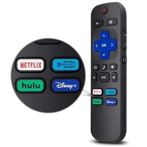 Replacement Remote Control Only for All Roku TV, Compatible for TCL Roku/Hisense Roku/Onn Roku Series Smart TVs (Not for Roku Stick and Box)