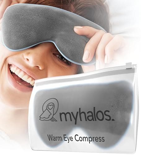 MyHalos® Microwave Activated Moist Heat Eye Compress for Dry Eyes and Stye Treatment - Heated Eye Mask for Dry Eyes -Our Dry Eye Therapy Mask...