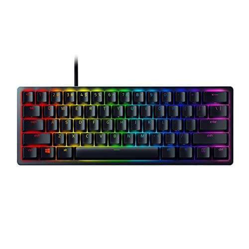 Clavier de jeu Razer Huntsman Mini 60% : commutateurs de clavier rapides - commutateurs optiques clicky - éclairage Chroma RGB - touches PBT - mémoire intégrée -...