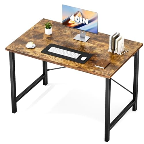 Sweetcrispy 40 Inch Computer Office Desk for Small Spaces, Writing Gaming Work Desk Modern Study Table with X-Shaped Reinforcement for Home...
