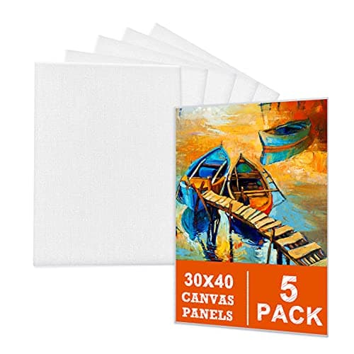 5 paquets de toiles pour la peinture - 12x16 pouces, panneaux de toile vierges pour peinture acrylique, peinture à l'huile et supports d'art à l'eau humide, toiles pour...