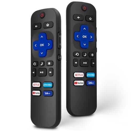 (Lot de 2) Télécommande de remplacement pour TV Roku pour TCL Hisense Sharp Philips RCA Onn Sanyo Jvc Insignia Westinghouse Roku Smart TV, lot de 2