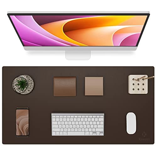 Knodel Tapis de bureau antidérapant, tapis de souris, sous-main imperméable pour bureau, sous-main en cuir pour clavier et souris, protecteur de sous-main, sous-main de bureau...