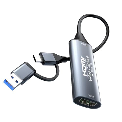 Carte de capture vidéo HDMI 4K pour le streaming en direct et les jeux - USB 3.0/Type-C Compatible avec PS5, Switch, Xbox, PC, Mac, O...