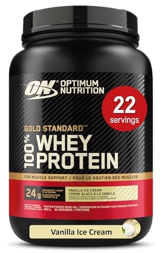 Optimum Nutrition Gold Standard 100% Whey Protein Powder, 670g - Vanilla Ice Cream - 22 servings (packaging may vary)