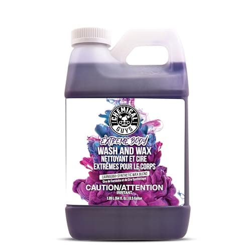 Savon de lavage de voiture moussant Chemical Guys Extreme Bodywash & Wax, (fonctionne avec des canons à mousse, des pistolets à mousse ou des seaux de lavage) sans danger pour les voitures, les camions,...