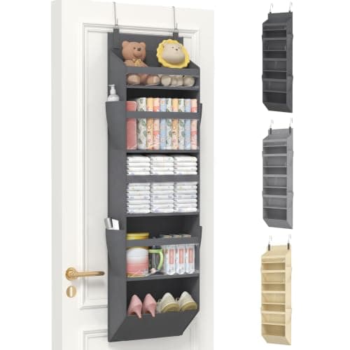 Lifewit Over the Door Organizer, Hanging Closet Organizers and Storage with Clear Window, Anti-Tilt 40lbs Load Behind Door with Side Pockets for...