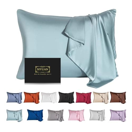 Taie d'oreiller en soie de mûrier pour cheveux et peau, taie d'oreiller en soie rafraîchissante avec fermeture éclair dissimulée, anti-allergène double face douce...