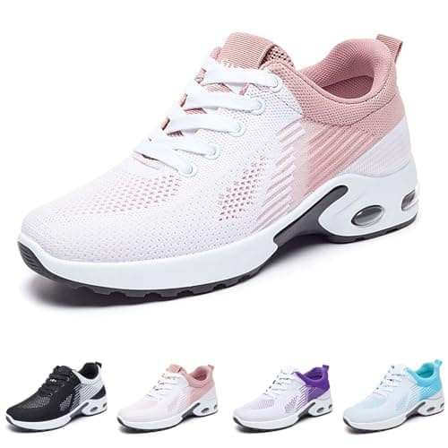 Chaussures de course orthopédiques, baskets orthopédiques pour femmes, baskets orthopédiques tendance, chaussures de tennis, baskets de soutien de la voûte plantaire (US : 7,5, rose)