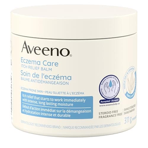 Aveeno Eczema Care Baume anti-démangeaisons, peau sensible, sans parabène, sans parfum, 311 g
