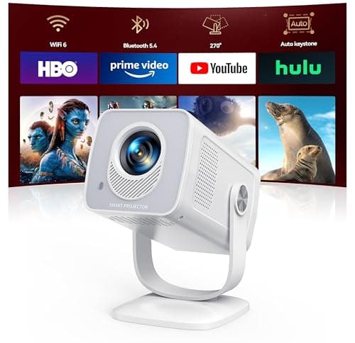 【Applications intégrées | Focale courte】Mini-projecteur avec WiFi6 et Bluetooth5.4 bidirectionnel, prise en charge 4K 1080P Projecteur portable,...