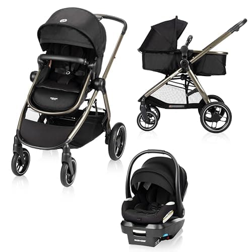 Système de voyage modulaire 5-en-1 Zelia Luxe nouvelle génération Maxi-Cosi, mode transport, siège réversible pour tout-petit, siège d'auto pour bébé Mico (inclus),...