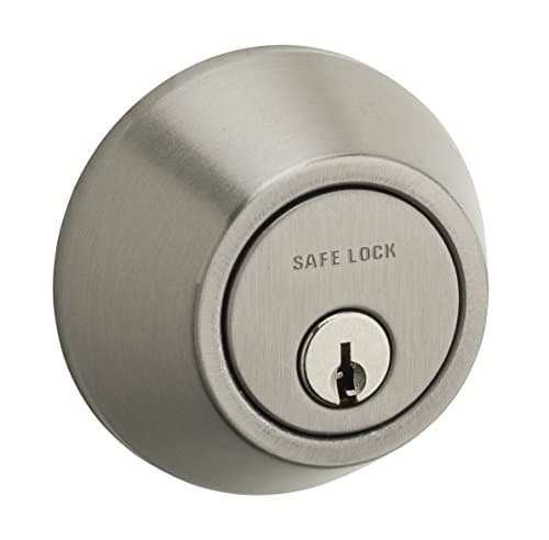 Weiser Safelock Satin Nickel Round Deadbolt Lock, ANSI/BHMA Grade 3 Certified Front Door Lock, Exterior Door Lock with Key, Traditional Door Locks...